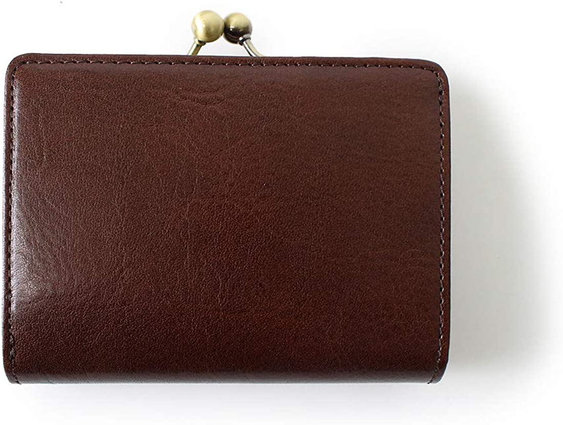 二つ折り財布 がま口 メンズ レディース 革 イタリアンレザー (ダークブラウン02) [並行輸入品]