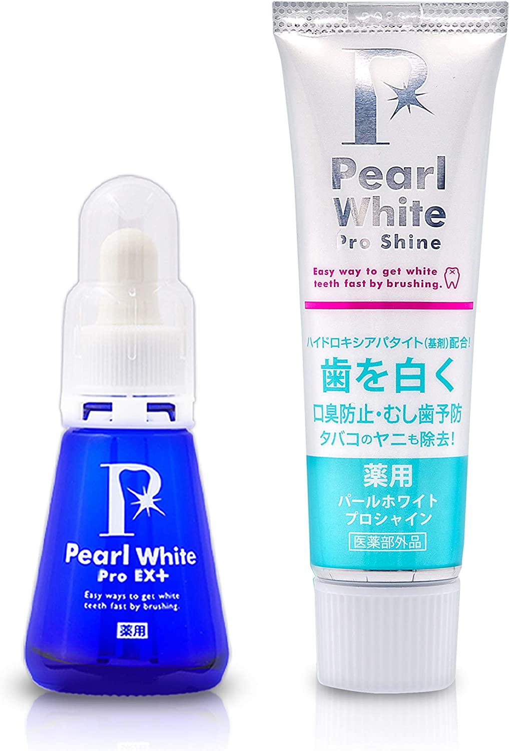 薬用パールホワイトプロ EXプラス 30ml ＆ 薬用パールホワイトプロ シャイン 120g (白い歯/ホワイトニング/黄ばみ/口臭)