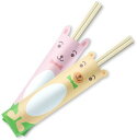 アオト印刷 割り箸(袋入)アスペン元禄箸18cm くまさん・うさぎさん箸袋入100膳パック 子供用わりばし