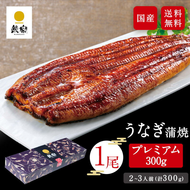 蒲焼き うなぎ 特大 鰻楽 国産うなぎ蒲焼 プレミアム300g 1尾 300g（2〜3人前）誕生日 ギフト ウナギ 蒲焼き お祝い 内祝い 出産祝い 誕生日祝い お礼 肉厚 プレゼント お祝い グルメ お取り寄せグルメ 敬老の日 お歳暮