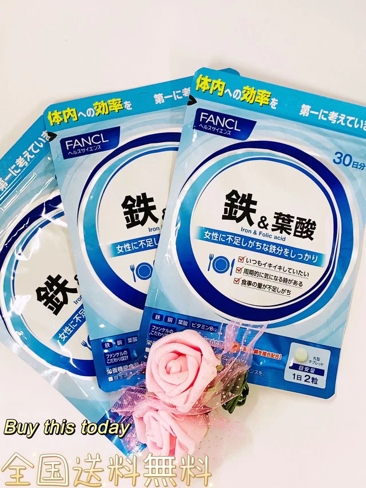 FANCL ファンケル 鉄 & 葉酸 サプリメント 栄養機能食品 90日分 葉酸サプリ 健康サプリ ファンケル 全国送料無料・ネコポス発送・ポスト投函 賞味期限2026.08以降