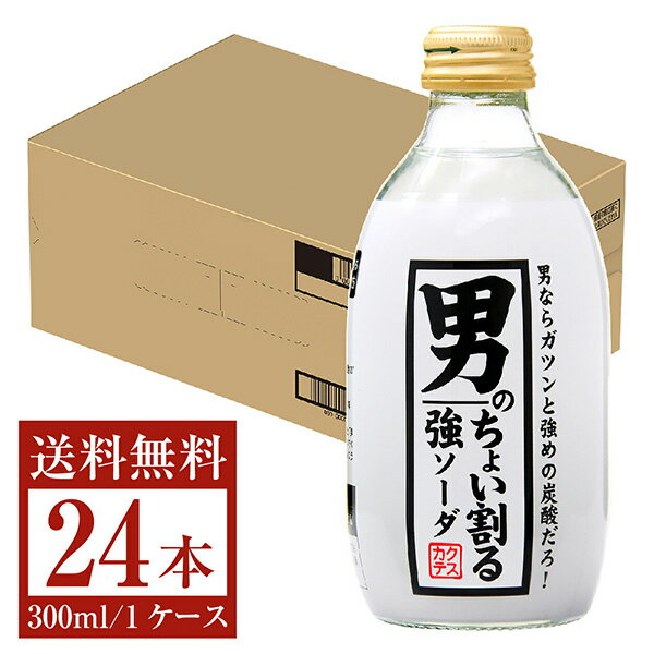 【送料無料】【包装不可】 お得なケース販売 カクテス 男のちょい割る 強ソーダ 1ケース 24本入り 300ml 炭酸水 他商品と同梱不可