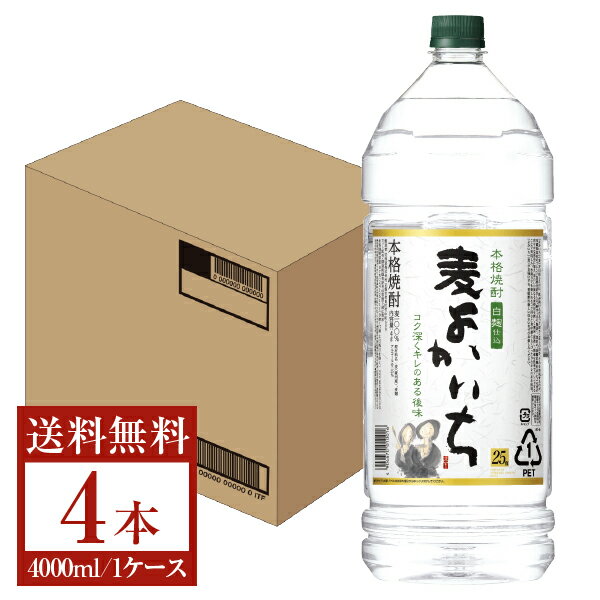 【送料無料】 宝酒造 寶 宝焼酎 本格焼酎 よかいち 麦 白麹仕込 25度 ペットボトル 4000ml 4L 4本 1ケース 麦よかいち 麦焼酎 宮崎 宝 よかいち 包装不可 他商品と同梱不可 クール便不可