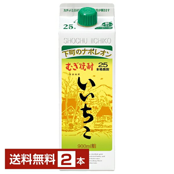 【送料無料】三和酒類 むぎ焼酎 いいちこ 25度 紙パック 900ml 2本 三和酒類いいちこ 麦焼酎 大分 包装不可 1梱包6本まで