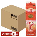 【送料無料】 霧島酒造 茜霧島 25度 1.8L 1800ml パック 6本 1ケース いも焼酎 宮崎 包装不可 他商品と同梱不可 クール便不可