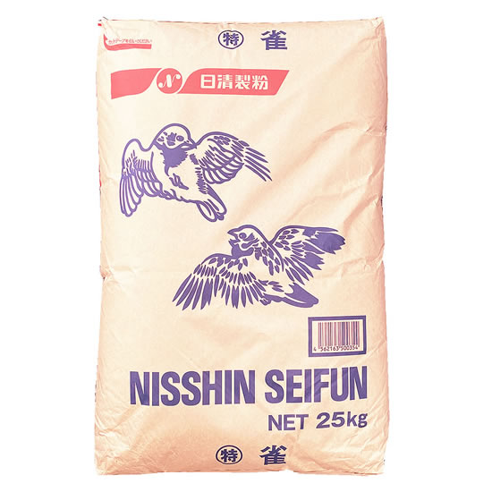 【事業所配送(個人宅不可)】日清製粉 特雀 25kg (高級生茄麺・乾麺用粉-中力粉) 小麦粉