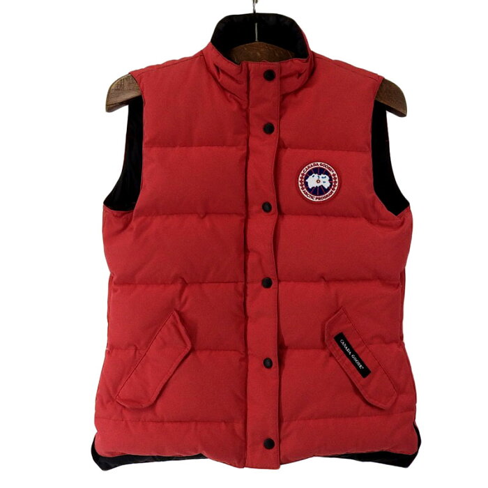 CANADA GOOSE カナダグース ダウン ベスト レディース レッド 赤 M 【中古】