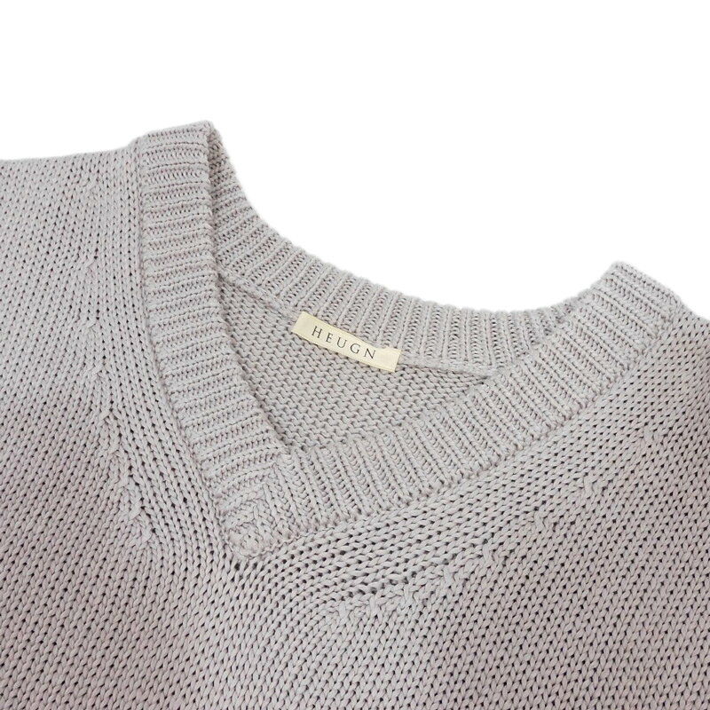 HEUGN ユーゲン ニット ベスト メンズ グレー 3 【中古】