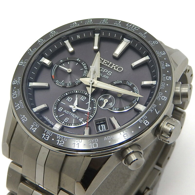SEIKO セイコー ASTRON アストロン SBXC 003 メンズ ソーラー電波 腕時計 黒文字盤 【中古】
