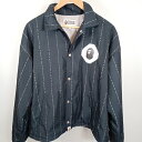 A BATHING APE アベイシングエイプ BAPE Text Stripe Relaxed Coach Jacket コーチジャケット 001LJG801006X サイズ：M 【中古】