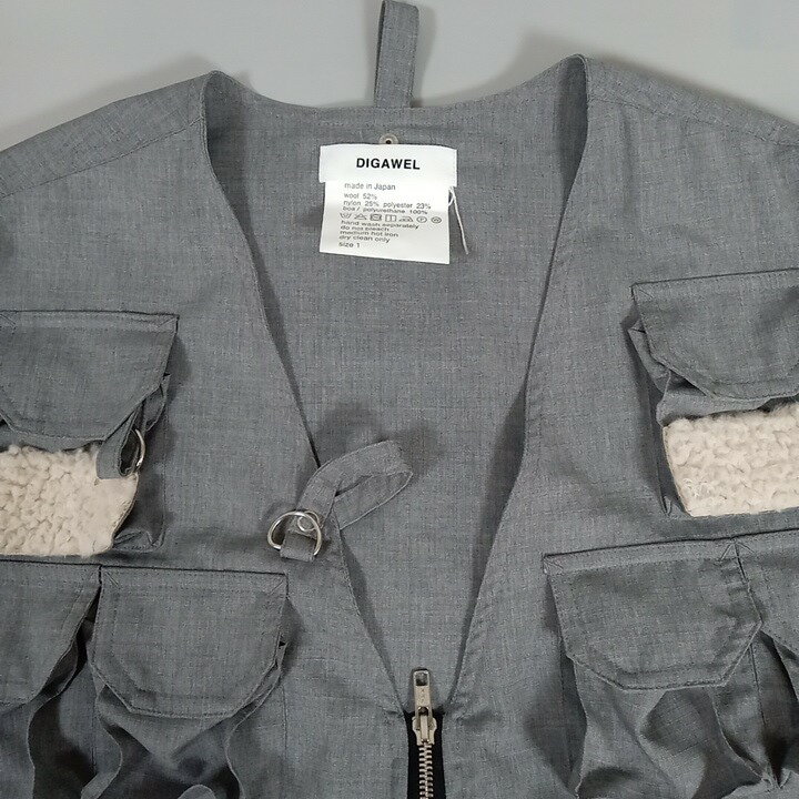 DIGAWEL ディガウェル FISHING VEST フィッシングベスト メンズ グレー size 1 【中古】