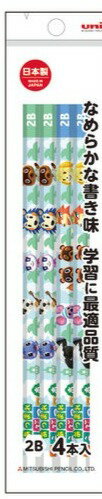 【三菱鉛筆】あつまれどうぶつの森　鉛筆　4本パック