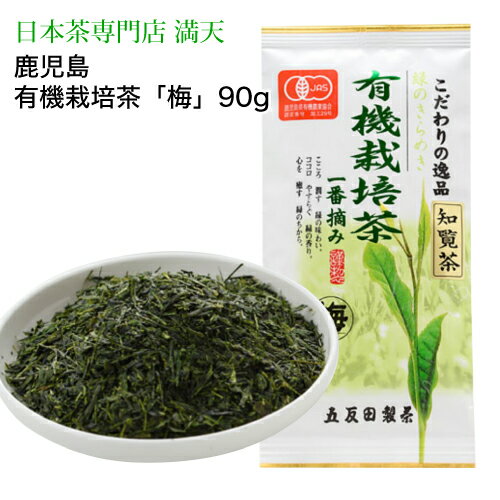 【4月25日以降の注文で2024年産 新茶】知覧茶 有機栽培茶「梅」 90g 鹿児島茶 かごしま茶 オーガニック 鹿児島 鹿児島知覧茶 茶 日本茶 緑茶 国産 ギフト プレゼント お祝い お中元 御歳暮 お歳暮 メール便送料無料 有機栽培茶※ ティーバッグ ではありません。