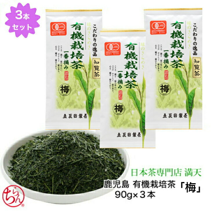 有機栽培茶「梅」90g×3本 セット 知