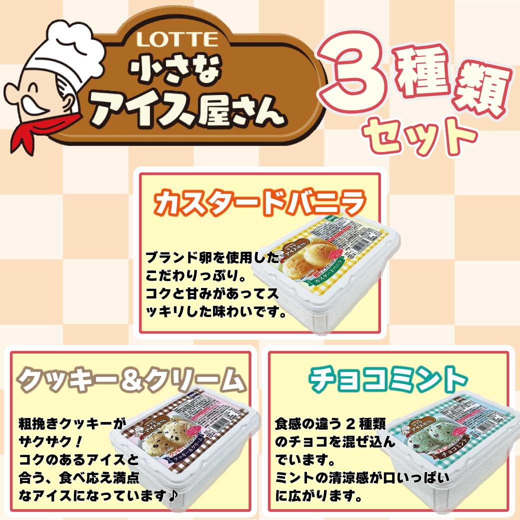 【冷凍】ロッテの小さなアイス屋さん3種類セット (冷凍アイス/アイスクリーム)