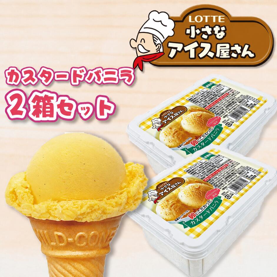 【冷凍】小さなアイス屋さん カスタードバニラ×2個 (ロッテ/冷凍アイス/アイスクリーム) 業務用　■サイズ※1個(D×W×H 単位：mm)：120×172×84 manten-10014978 満店プロ市場 パッケージ画像