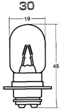 ★スタンレー電気・自動車・トラック用電球★モペッド球[二輪車用ヘッドランプ用]定格：12V 25/25W ガラス球：T19L口金：P15d-25-1 入り数：10個