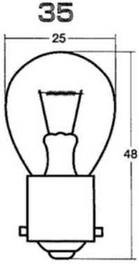★スタンレー電気・自動車・トラック用電球★バックランプ、コーナリングランプ、ウインカーランプ用電球[シングル球]定格：12V 27W　ガラス球：S25口金：B15s[つばなし並ピン]単線　入り数：10個