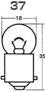 ★スタンレー電気・自動車・トラック用電球★ライセンスランプ、パーキングランプ、ストップランプ[シングル球]定格：12V 10W アンバー　ガラス球：G18口金：BAU15s　入り数：10個