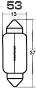 ★スタンレー電気・自動車・トラック用電球★ルームランプ、マップランプ用電球定格：24V 15W　ガラス球：T13×37口金：S8.5/8.5　入り数：10個 1