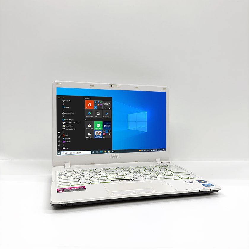 Webカメラ付き 訳あり・中古ノートパソコン Windows 10 中古パソコン FUJITSU LIFEBOOK SH54 第2世代 Core i3 2350M 2.3GHz 4GB HDD 640GB 無線LAN DVDドライブ Windows10 64ビット OFFICE付き