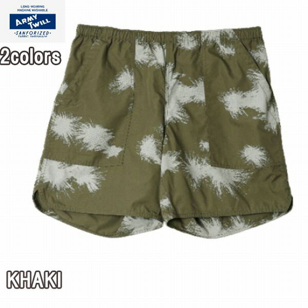 20%OFF アーミーツイル ARMY TWILL AM-2315008 Cotton/Polyester Plain Baker Shorts　ミリタリー　ショートパンツ　迷彩　スノーカモ