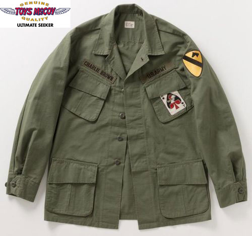 トイズマッコイ TOYS McCOY TMJ2605 JUNGLE FATIGUE JACKET RIP STOP SNOOPY " CHARLIE DON'T SURF " ジャングルファティーグ　ジャケット　リップストップ