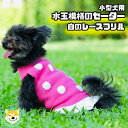 【 小型犬用 】 犬 服 セーター ニット ピンク水玉 袖無 ぬくぬく 可愛い レース編フリル スカート おしゃれ 暖かい アウター 軽い 頭からかぶるタイプ 女の子 チワワ ヨークシャテリア ポメラニアン トイプードル ビーグル DoggyDolly W436 犬服