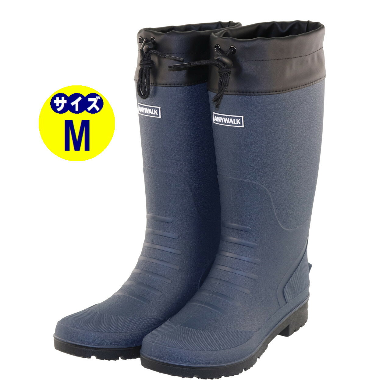 M/25.5-26.0cm ネイビー メンズ 防水防寒ブーツ スノーブーツ レインブーツ アウトドアブーツ ワークブ..