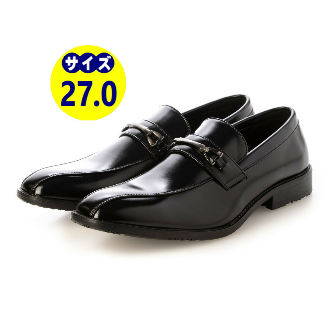 27.0cm メンズ ビジネスシューズ スワールモカ 流れモカ スリッポン ローファー カジュアルシューズ 地..