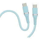 《新品アクセサリー》HIDISC (ハイディスク) やわらかで絡みにくいUSBケーブル Type-C to Type-C 1m アイシーブルー【KK9N0D18P】(2)
