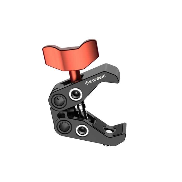 種別：三脚関連アクセサリー NOTE様々な場所に取り付け可能なクランプφ20～48mmに対応。三脚の脚、支柱、手すり等の様々な場所に取り付けることができます。撮影に便利別売りのマジックアーム(IFOOTAGE MA3-4、MA5-6)と組み合わせて、撮影に必要なライト、マイク、モニター等のアクセサリの取り付けが可能です。優れた剛性アルミニウム合金及びステンレス鋼でできているため剛性に優れます。【主な仕様】製品サイズ：67×86×25mm重量：175gクランプ部取り付け調整幅：φ20～48mm取り付けネジ径：1/4インチ、3/8インチネジ材質：アルミニウム合金、ステンレス