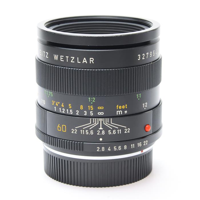 外観状態:並品 マップ保証期間:3ヶ月保証 付属品など:レンズフロントキャップ・レンズリアキャップ(社外品)【ココがポイント！】単体で最大撮影倍率1:2のライカR用ハーフマクロレンズ。穏やかな描写でありながらも鋭さも併せ持った、ライカRレンズの中でも人気の高いレンズです。デジタルのMシステムやSLシステム等にアダプターと併用して楽しむこともできます。◎点検スタッフからのコメント【外観】キズが目立ちますが、実用品として問題なくお使い頂ける商品です。【機能面・操作】各部動作良好な商品です。【その他】レンズ内に薄クモリがあります。※お求めの後2週間以内の初期不良はご返品可能です。#251128-n