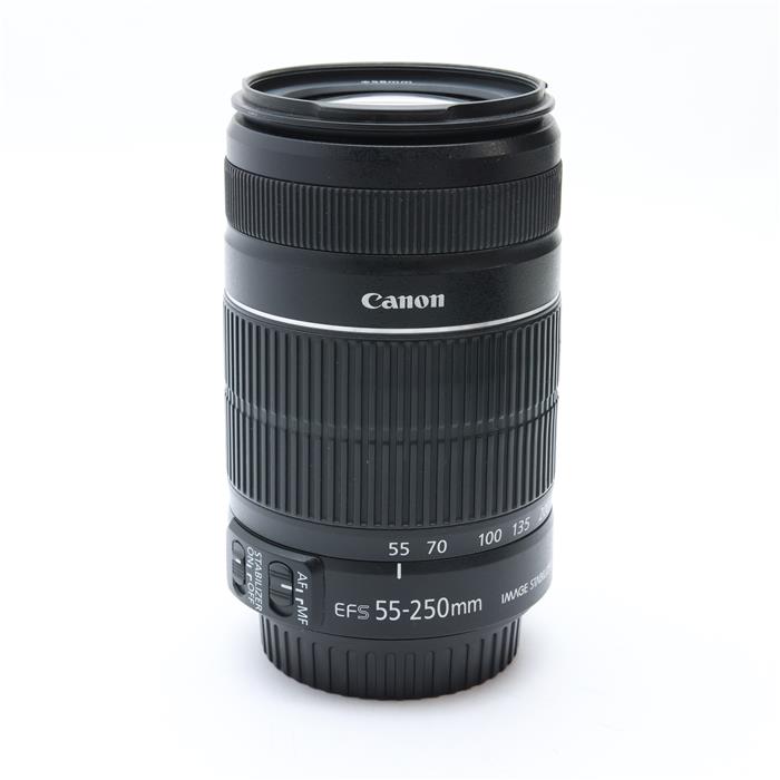 外観状態:並品 マップ保証期間:3ヶ月保証 付属品など:レンズフロントキャップ・レンズリアキャップ・別売レンズフード【ココがポイント！】EF-S55-250mm F4-5.6 ISの光学設計はそのままに高級感を向上したデザインを採用。35m...