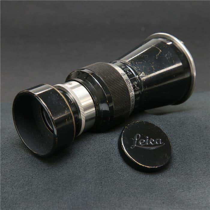   《並品》 Leica エルマー L105mm F6.3 山岳 フード付 ニッケル  