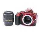 【あす楽】 【中古】 《並品》 Nikon D5500 18-55 VR II レンズキット レッド 【プリズムボックスグリップラバー部品交換/各部点検済】 デジタルカメラ