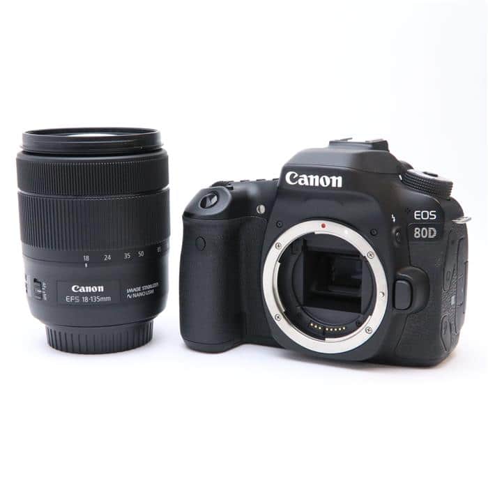 【あす楽】 【中古】 《並品》 Canon EOS 80D EF-S18-135 IS USM レンズキット 【グリップカバー固定筒部品交換/手振補正スイッチ調整/各部点検済】 [ デジタルカメラ ]