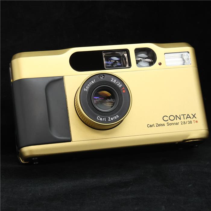 【中古】 《良品》 CONTAX ☆T2 【希少なチタンゴールドが入荷しました！】【メインダイヤル動作関連部品レンズ制御関連部品交換/各部点検済】