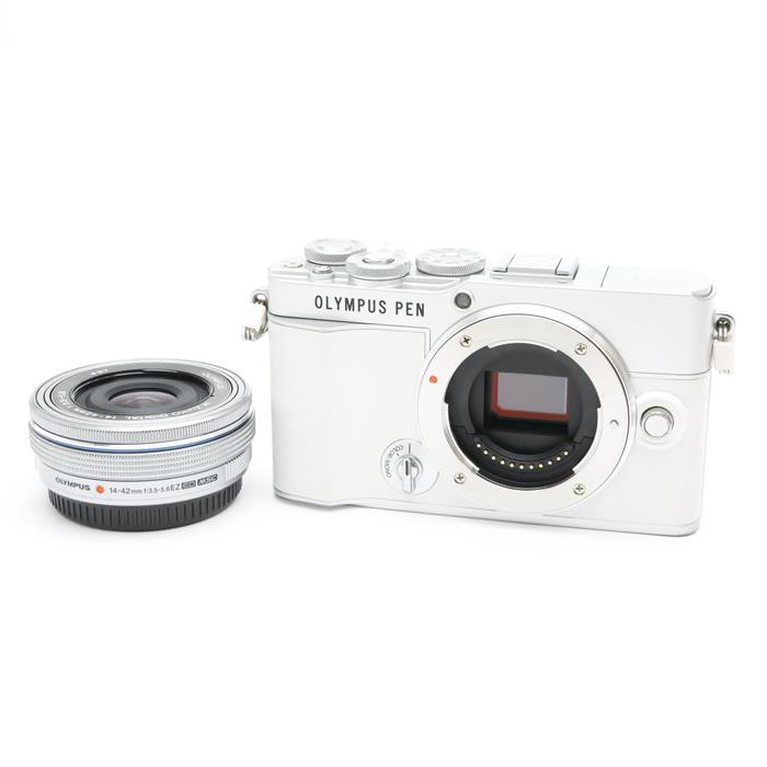 Digital Camera - 【中古品】 《並品》 OLYMPUS PEN E-P7 14-42mm EZレンズキット ホワイト 【14-42mm2群レンズ交換修理/ズーム作動鏡筒部部品交換/各部点検済】 [ デジタルカメラ ]
