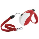 イタリアferplast社製 アミーゴ コード M AMIGO CORD 犬 りーど 伸縮 リード 5m さんぽグッズ レッド&ホワイト