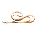 イタリアferplast社製 革 犬具 GA18/200 ナチュラル ロングリード2頭引き 犬 散歩用品(4)