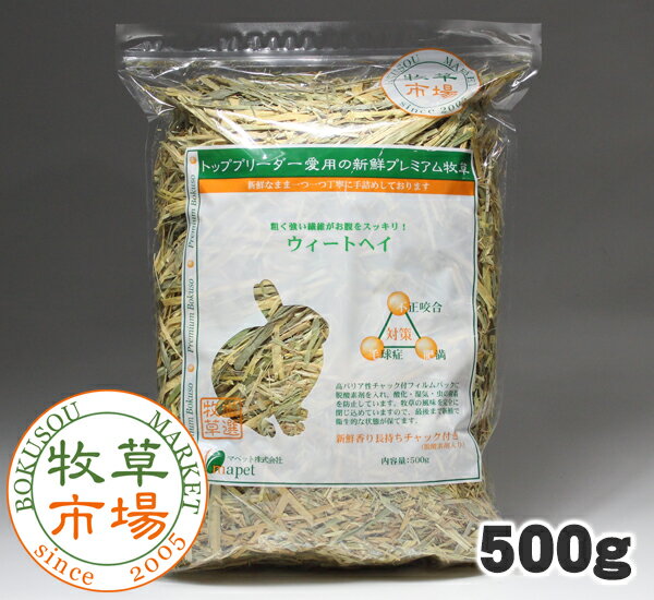 【送料390円3150円以上で送料無料】牧草市場ウィートヘイ500g
