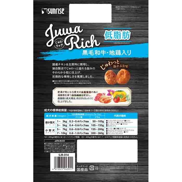 じゅわリッチ 黒毛和牛・地鶏入り 低脂肪 750g