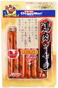 【分類】犬用おやつ【原材料】鶏肉、コーンスターチ、大豆たん白、卵、肝油、ミネラル類(ナトリウム、カルシウム、亜鉛)、増粘安定剤(カラギナン)、保存料(ソルビン酸カリウム)、酸化防止剤(ビタミンC)、リン酸塩【保証成分】粗たんぱく質・・・ 10.0%以上粗脂肪・・・ 7.0%以上粗繊維・・・ 0.1%以下粗灰分・・・ 4.0%以下水分・・・ 70.0%以下【エネルギー】100gあたり 180Kcal【給与方法】幼犬〜超小型犬・・・1〜2本小型犬・・・2〜3本中型犬・・・3〜5本大型犬・・・5〜8本【賞味期限】13ヶ月【商品サイズ】W 130×H 200×D 15 (mm)【原産国または製造地】中国【諸注意】ペットフードとしての用途をお守りください。 商品特長 鶏の旨味をギュッと詰め込んだ、やわからかなソーセージ。カルシウム配合。携帯・保存に便利な、個別フィルム包装。 メーカー ドギーマンハヤシ　株式会社　食品事業部 対象犬