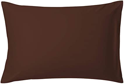 AYO 枕カバー 高級棉100 全サイズピローケース ホテル品質 サテン織 300本高密度 抗菌 防臭 50*70cmサイズの枕に対応 (ブラウン, 50*70cm)