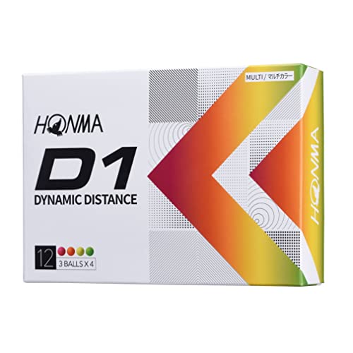 本間ゴルフ HONMA D1 ゴルフボール 3ダースセット（36球） BT2201 2022年モデル 飛び系 ディスタンス系 カラー：マルチカラー