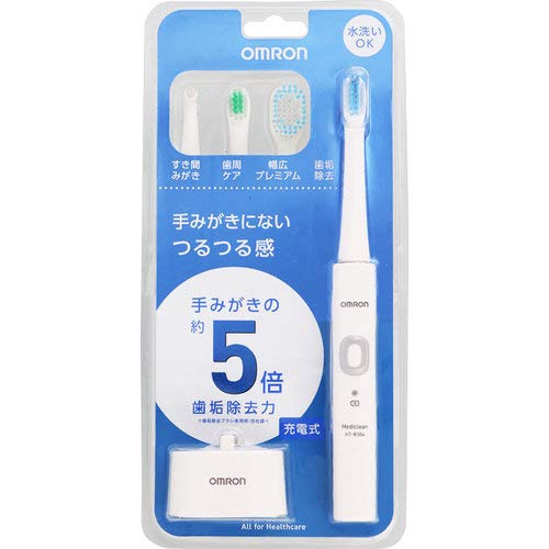 オムロン 音波式電動歯ブラシ 充電式 HT-B304-W ホワイト