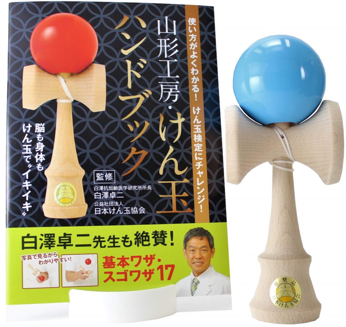 日本けん玉協会推奨 福祉けん玉「大晴」水色 ハンドブックセット 国産品(TAISEI KENDAMA)山形工房