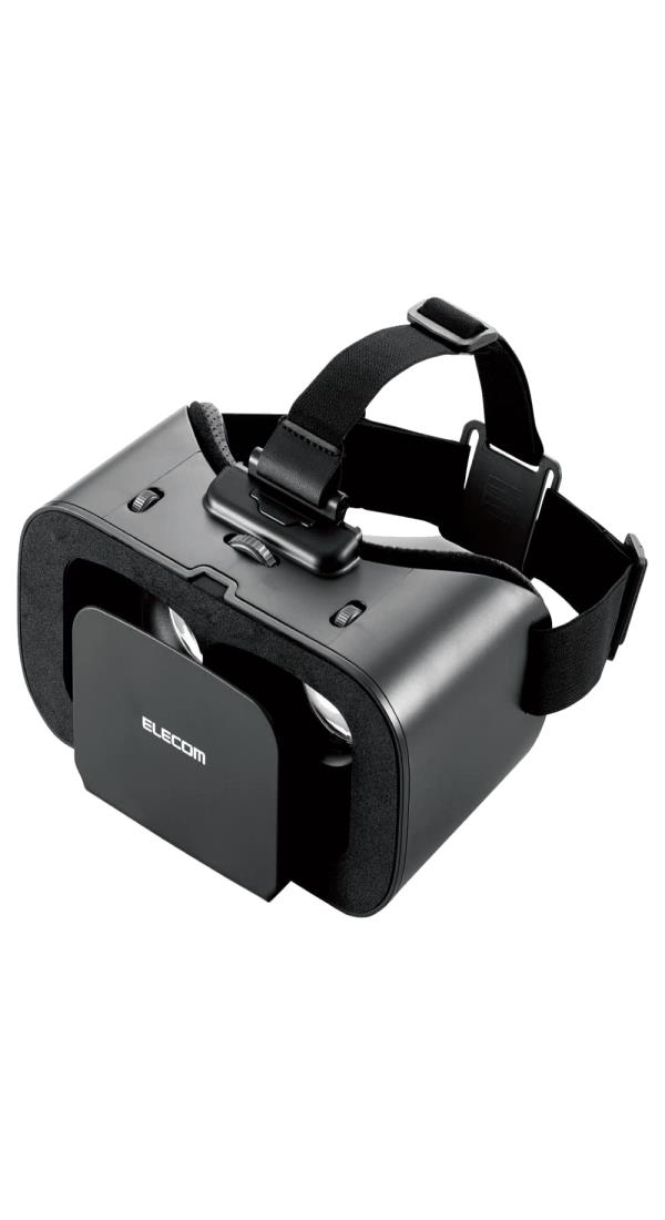 エレコム VRゴーグル 360度 目幅調整 ピント調整 メガネ対応 非球面光学レンズ採用 【4.7-7.0インチ以内の スマホ/iPhone 対応】 ブラック VRG-X03BK