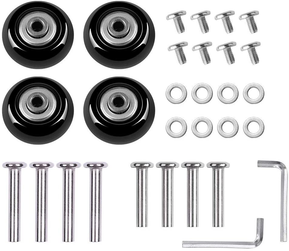 キャスター スーツケースキャスター (直径40mm 幅18mm) 交換用 タイヤ 交換用車輪 車輪補修用 キャスター 取替え DIY 修理 交換 4個セット ポ...
